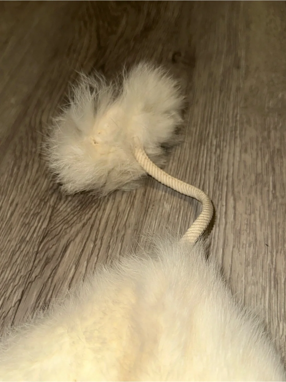 Vtg 50’s Genuine Rabbit Fur Hand Warmer Muff & Pom Pom Tie on Hat